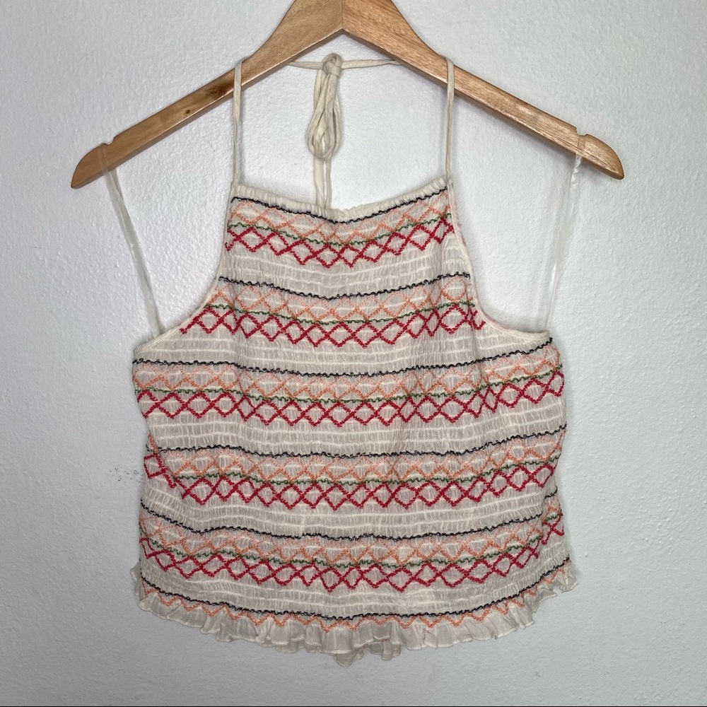 New with Tag American Eagle Smocked Cropped Boho Halter Top Size XL